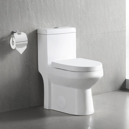 DeerValley Liberty Dual-Flush Elongated One-Piece Toilet With Soft Closing Seat