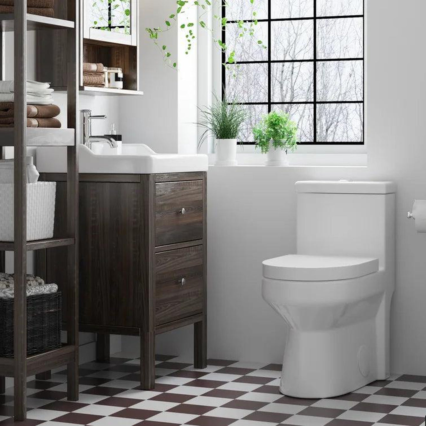 DeerValley Liberty Dual-Flush Elongated One-Piece Toilet With Soft Closing Seat