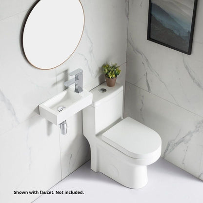 DeerValley Liberty Rectangular White Wall-Mounted Bathroom Sink With Right Single Faucet Drilling