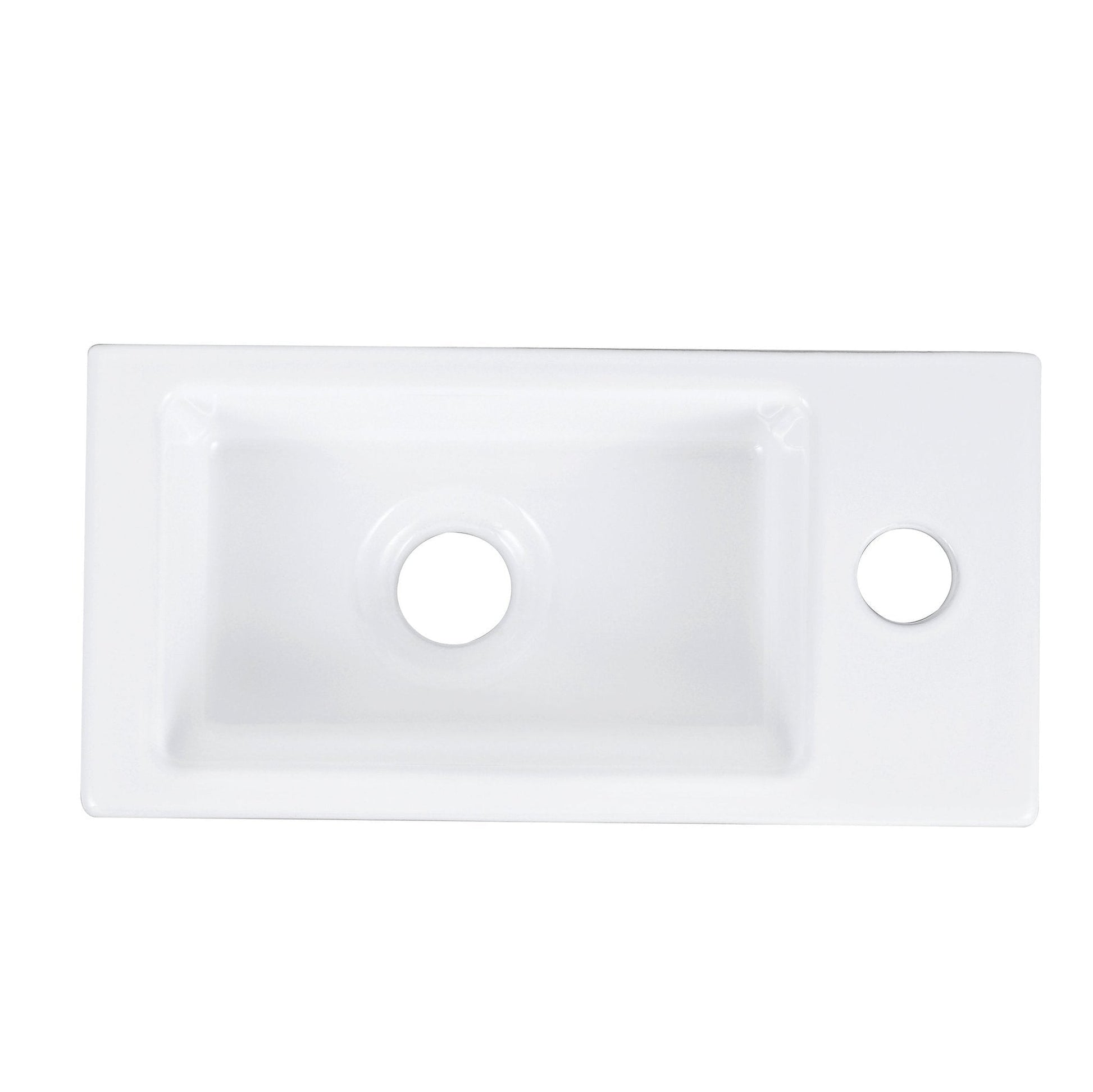 DeerValley Liberty Rectangular White Wall-Mounted Bathroom Sink With Right Single Faucet Drilling