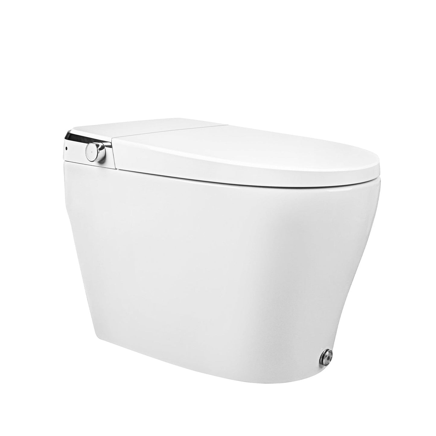 DeerValley One-Piece White Elongated Warm Wash Smart Bidet Toilet With Foot Kick Flush and Seat
