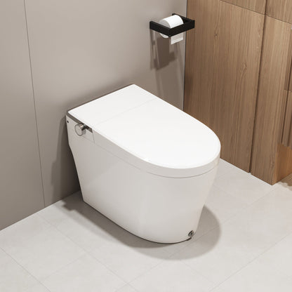 DeerValley One-Piece White Elongated Warm Wash Smart Bidet Toilet With Foot Kick Flush and Seat