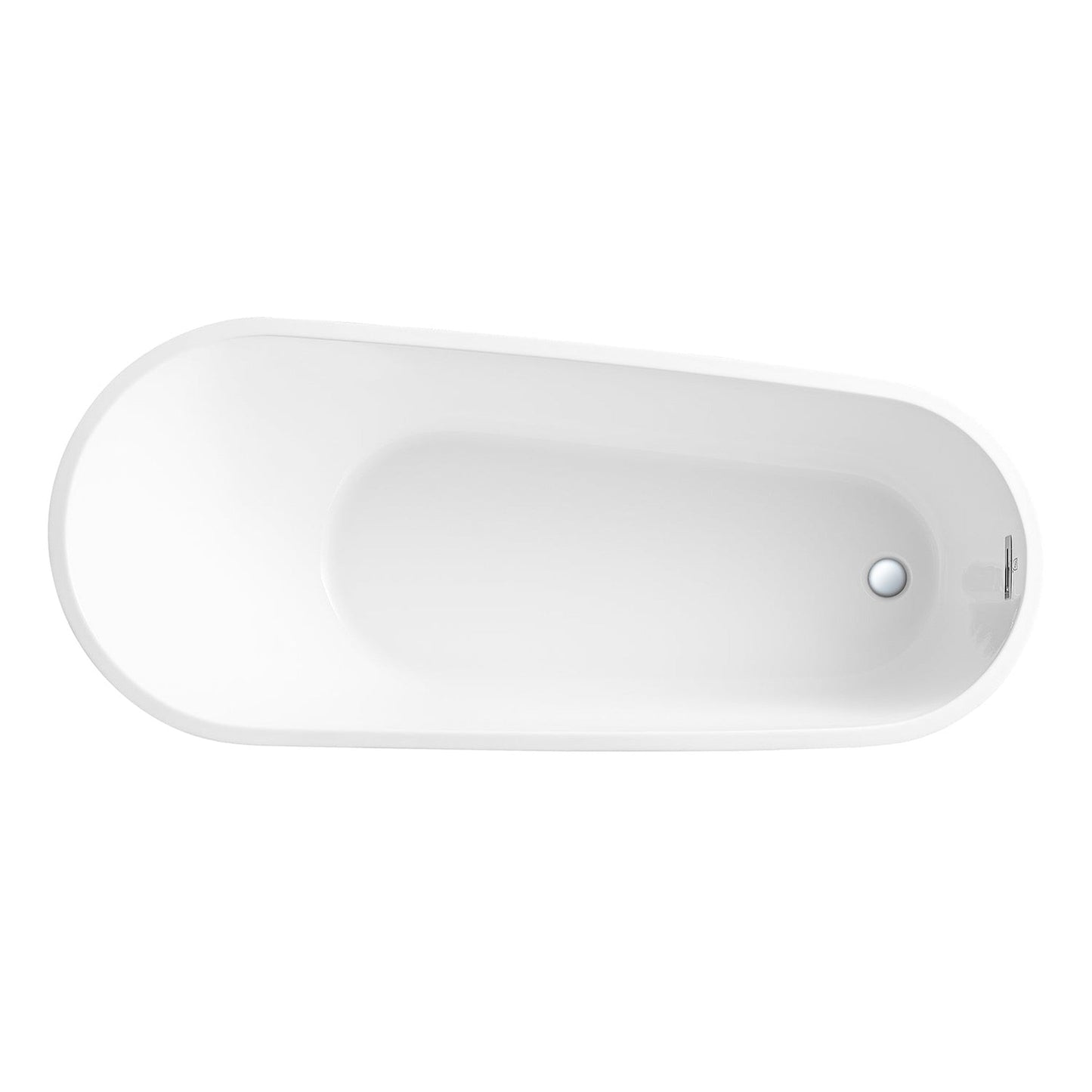 DeerValley Prism 67" x 29" Oval White Single Slipper Freestanding Acrylic Bathtub