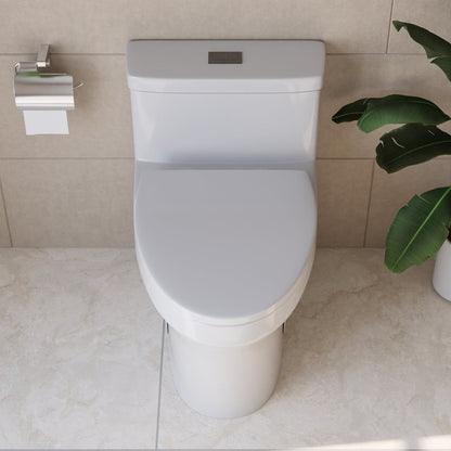 DeerValley Prism Dual-Flush Elongated White One-Piece Toilet