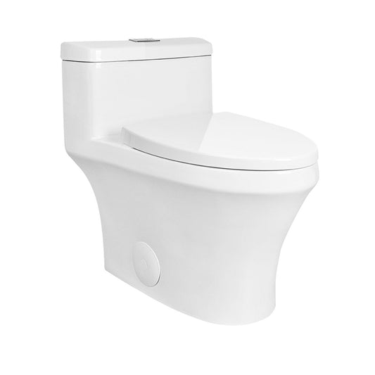 DeerValley Prism Dual-Flush Elongated White One-Piece Toilet