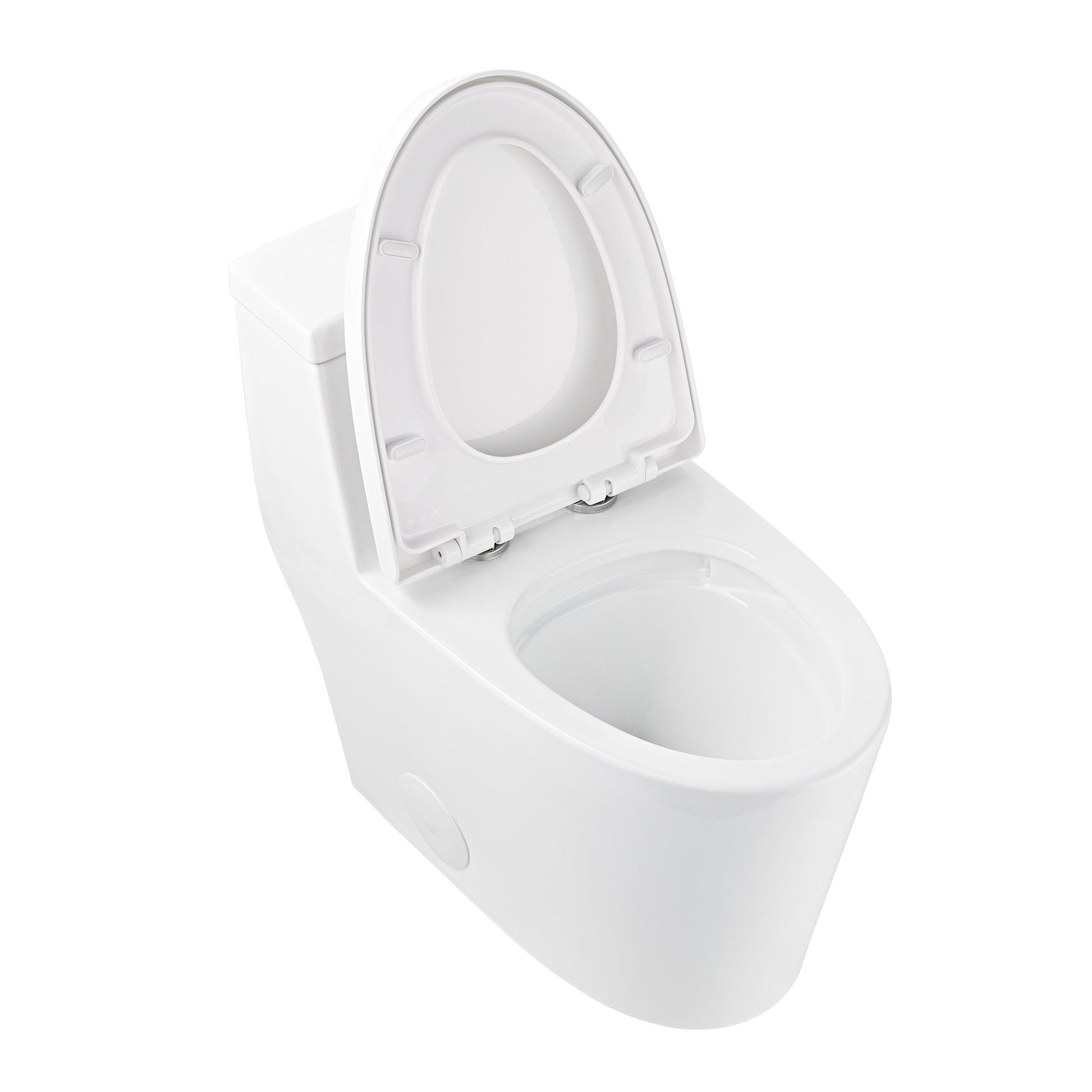 DeerValley Prism Tornado Dual-Flush Compant Elongated Glazed White One-Piece Toilet With Soft Closing Seat