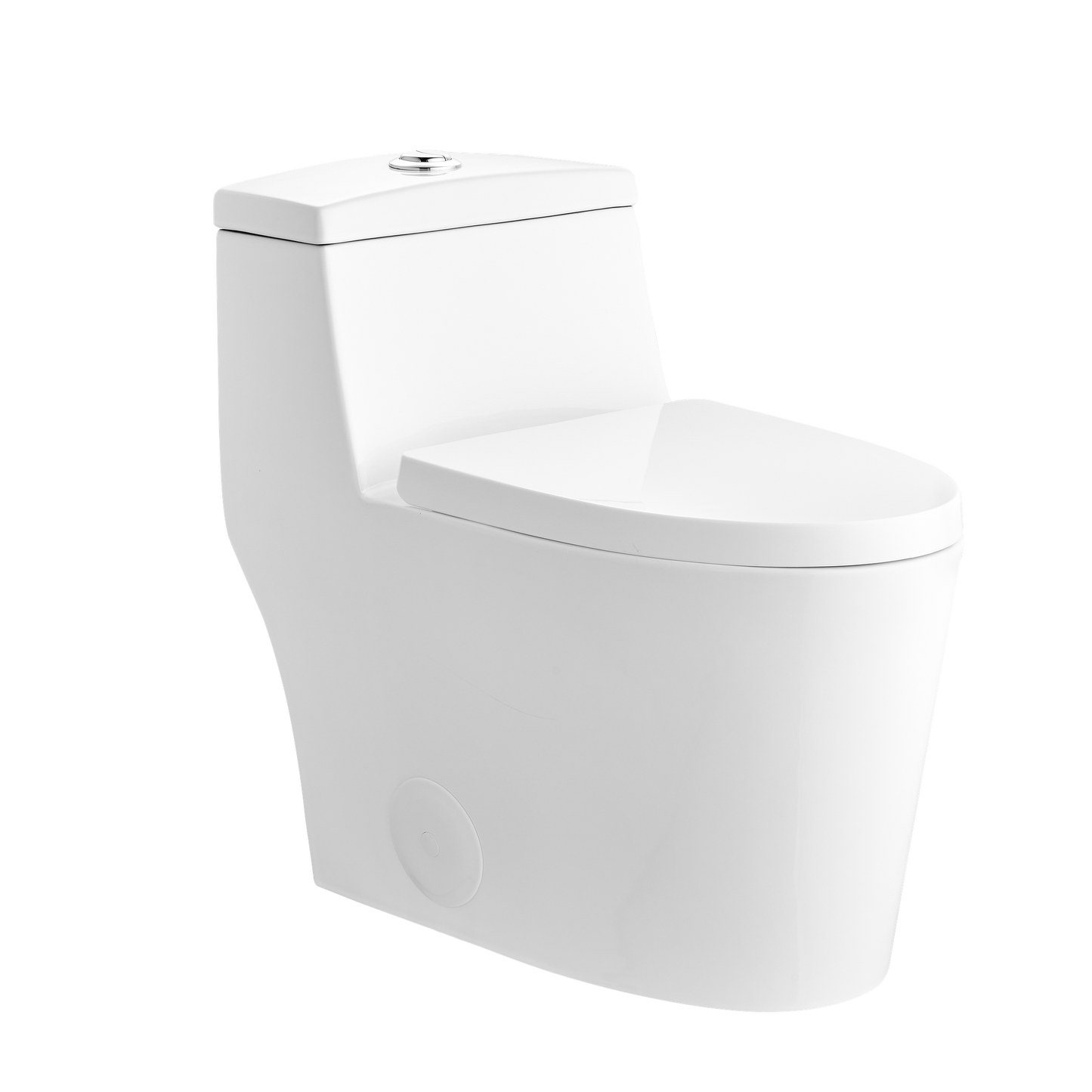 DeerValley Prism Tornado Dual-Flush Compant Elongated Glazed White One-Piece Toilet With Soft Closing Seat