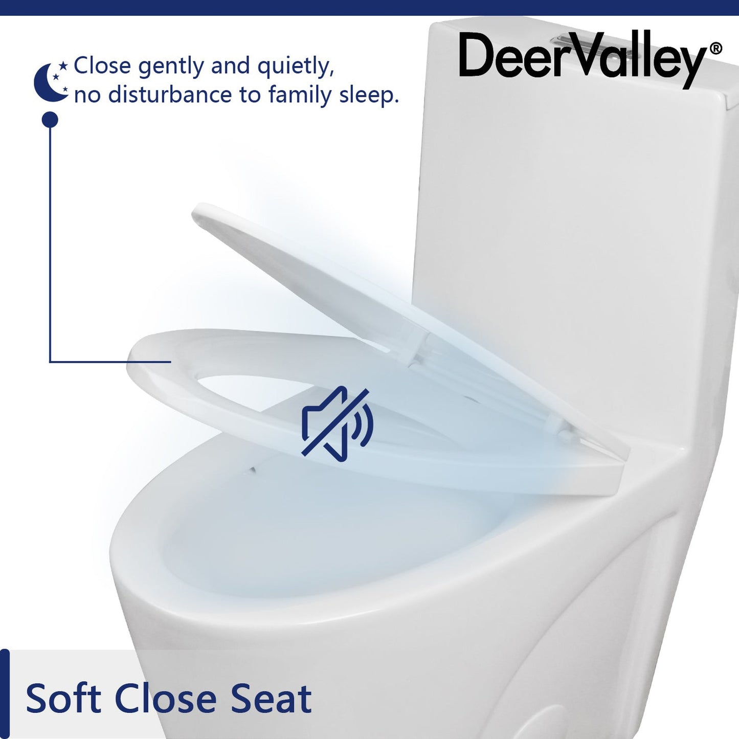 DeerValley Quick-Release Elongated White Plastic Polypropylene Toilet Seat (Fit with DV-1F52102)