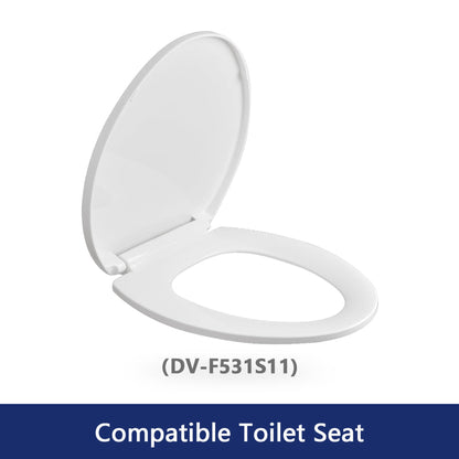 DeerValley Quick-Release Slow-Close Elongated White Polypropylene Toilet Seat (Fit with DV-2F52531)