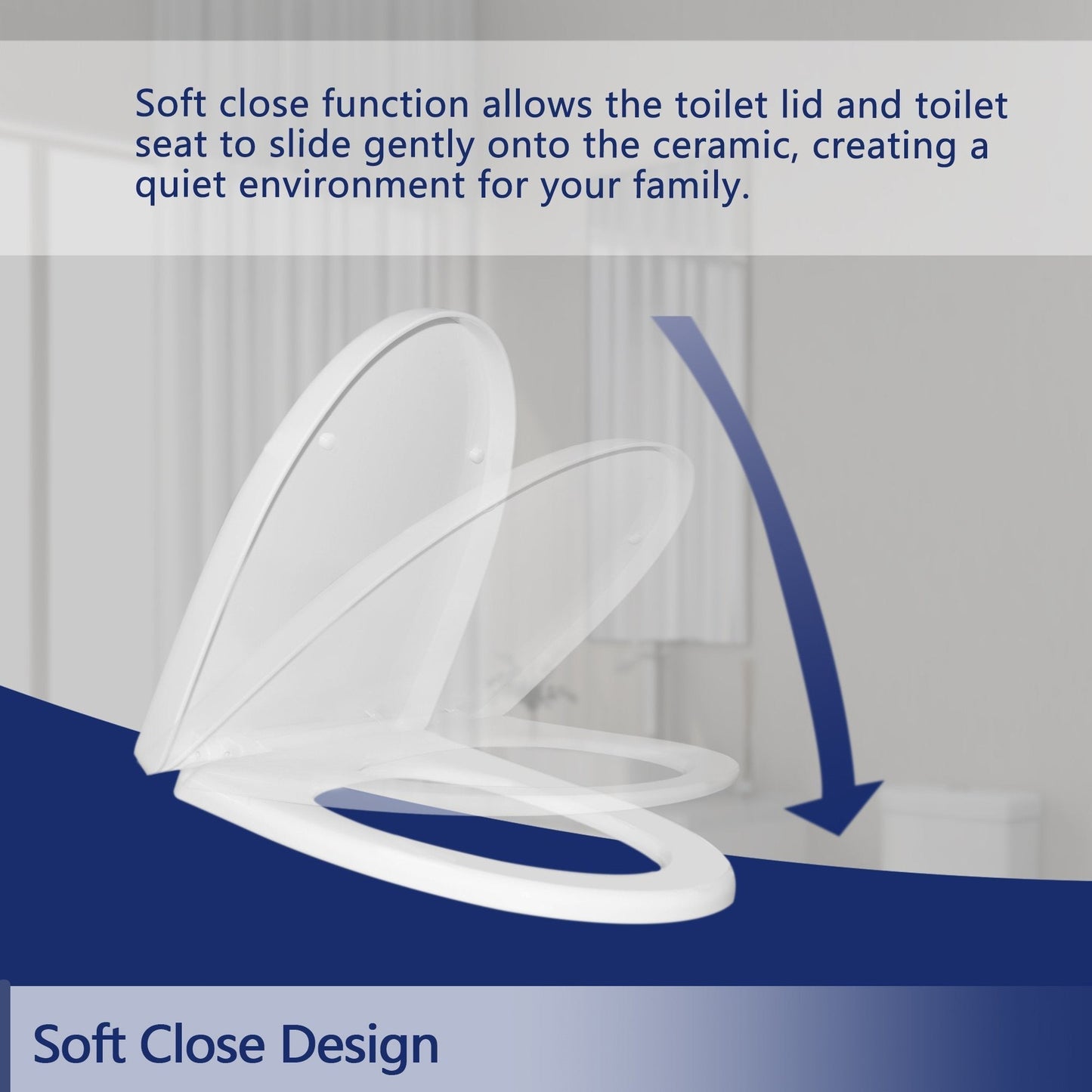 DeerValley Quick-Release Slow-Close Plastic Elongated Polypropylene Toilet Seat (Fit with DV-1F52636)