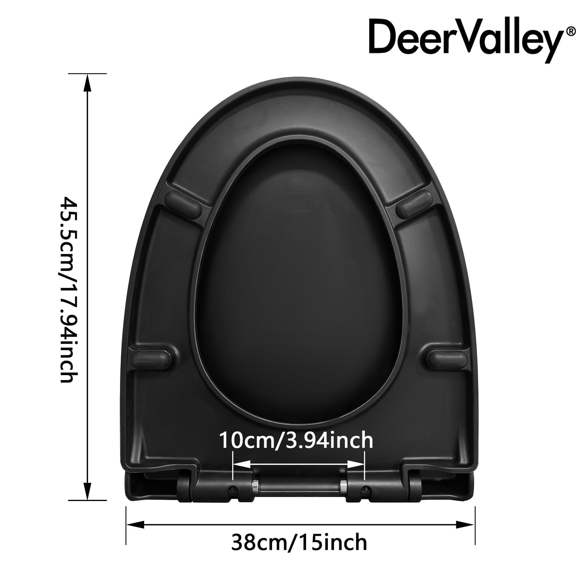 DeerValley Quick-Release Soft-Close Elongated Black Urea Formaldehyde Resin (UF) Toilet Seat (Fit with DV-1F0027)