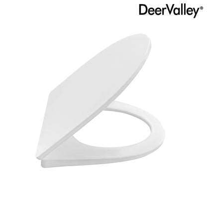 DeerValley Quite-Close Easy to Install White Plastic Polypropylene Toilet Seat (Fit with DV-1F0073)