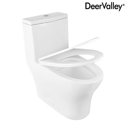 DeerValley Quite-Close Easy to Install White Plastic Polypropylene Toilet Seat (Fit with DV-1F0073)