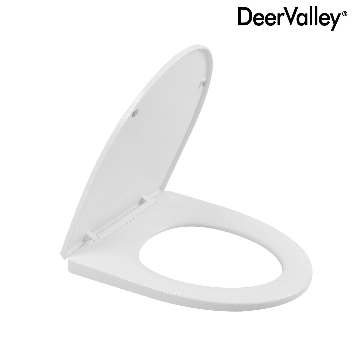 DeerValley Quite-Close Easy to Install White Plastic Polypropylene Toilet Seat (Fit with DV-1F0073)