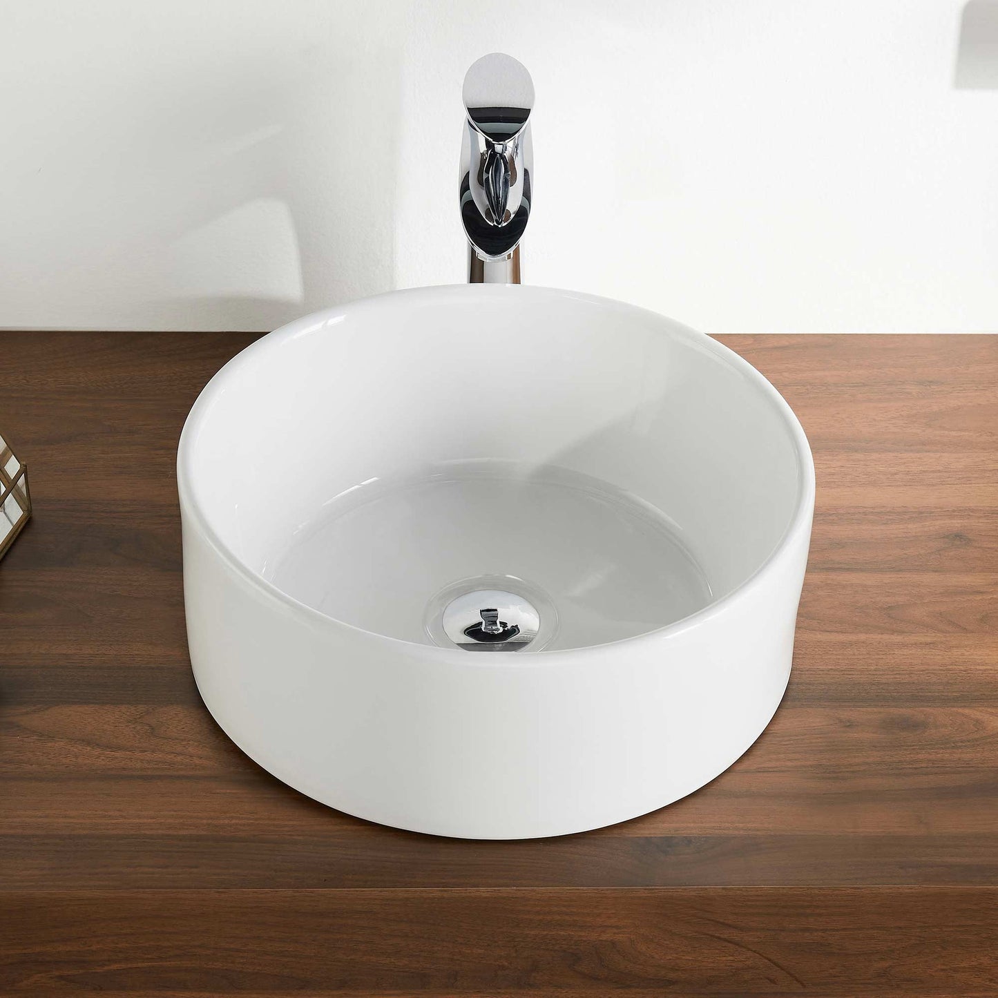 DeerValley Symmetry 16" Circular White Vessel Bathroom Sink