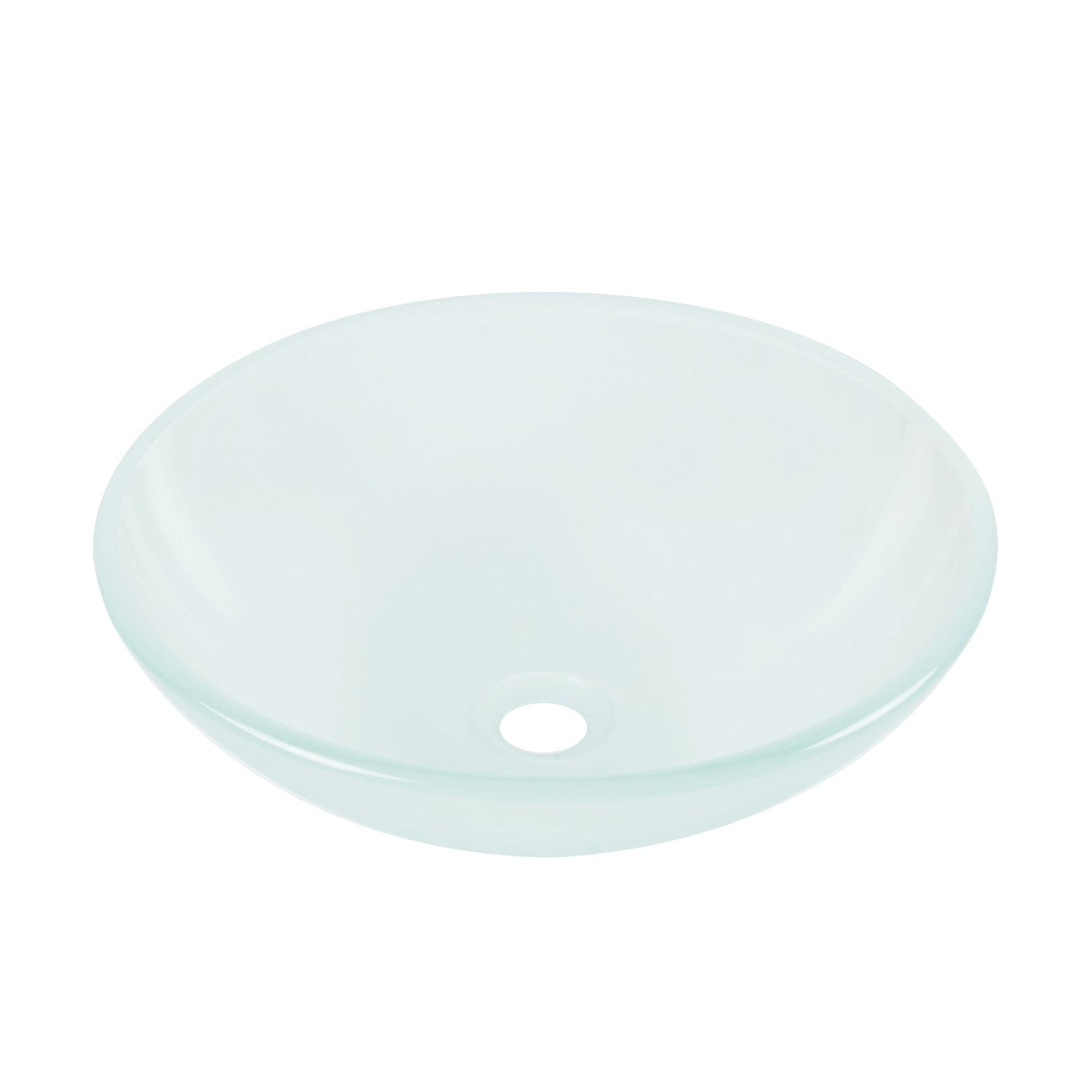 DeerValley Symmetry 17" Circular White Tempered Glass Bathroom Vessel Sink