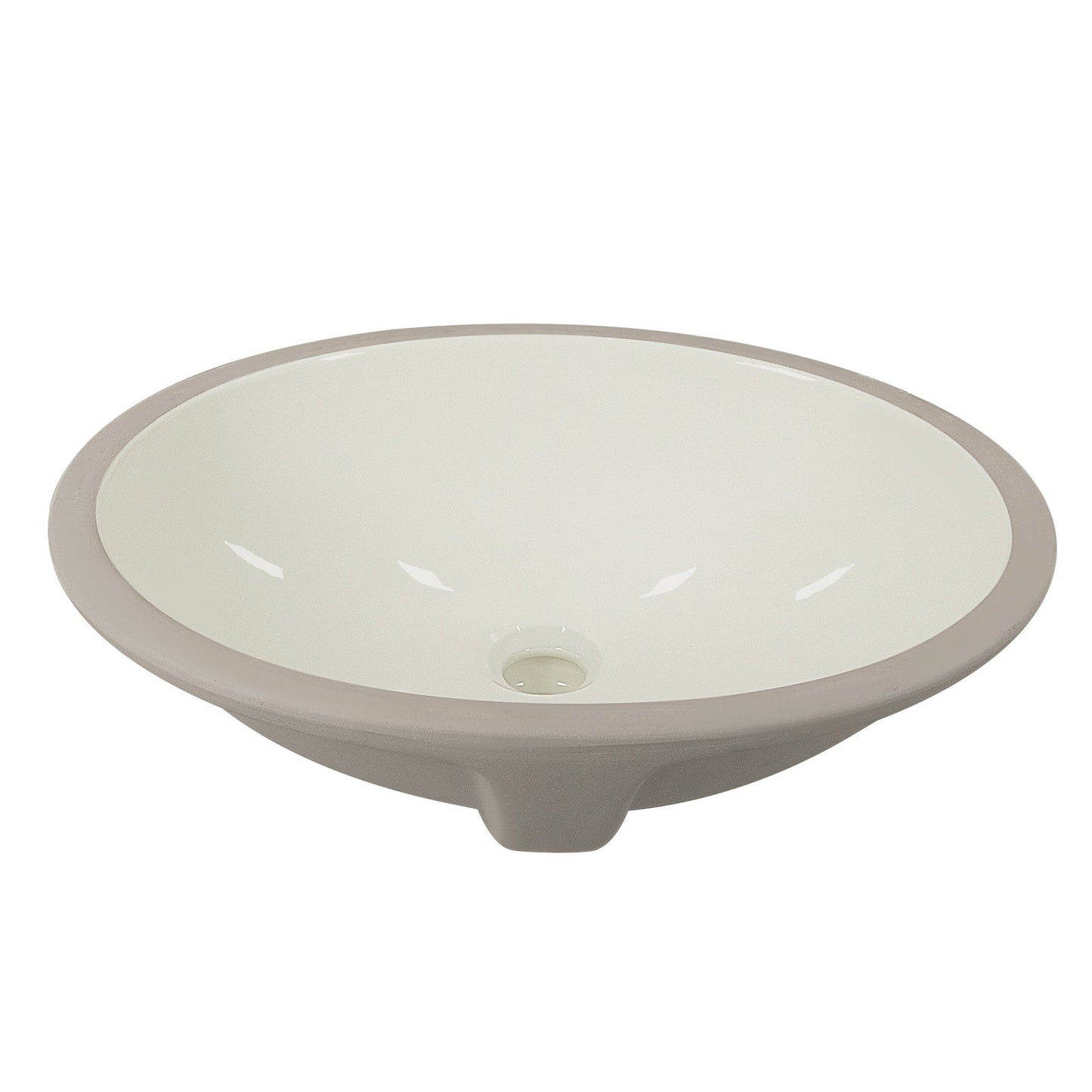 DeerValley Symmetry 18" Oval Bone Undermount Bathroom Sink With Overflow Hole