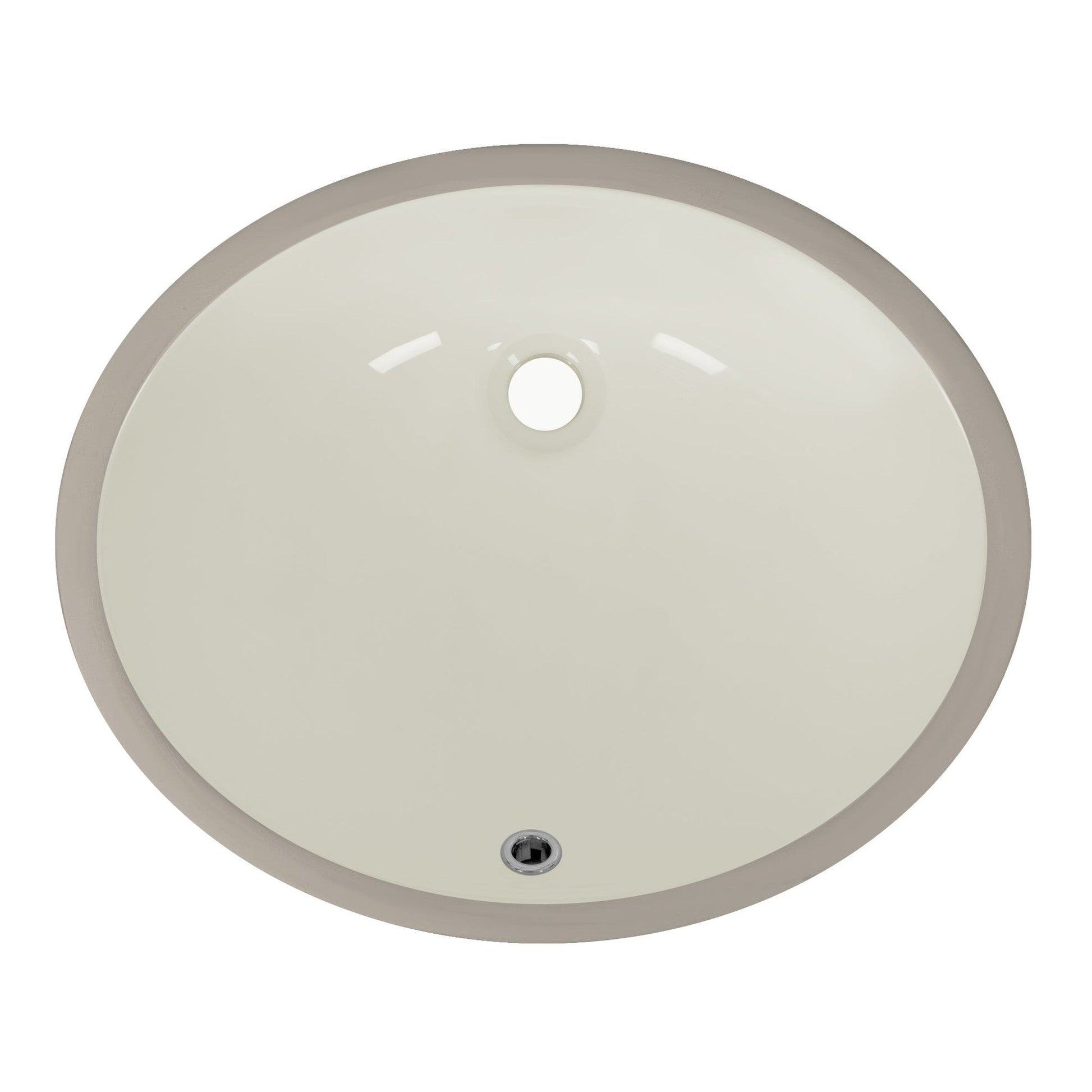 DeerValley Symmetry 18" Oval Bone Undermount Bathroom Sink With Overflow Hole