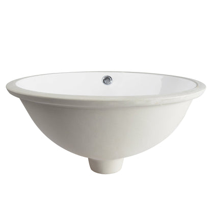 DeerValley Symmetry 18" x 15" Oval White Undermount Bathroom Sink With Overflow Hole