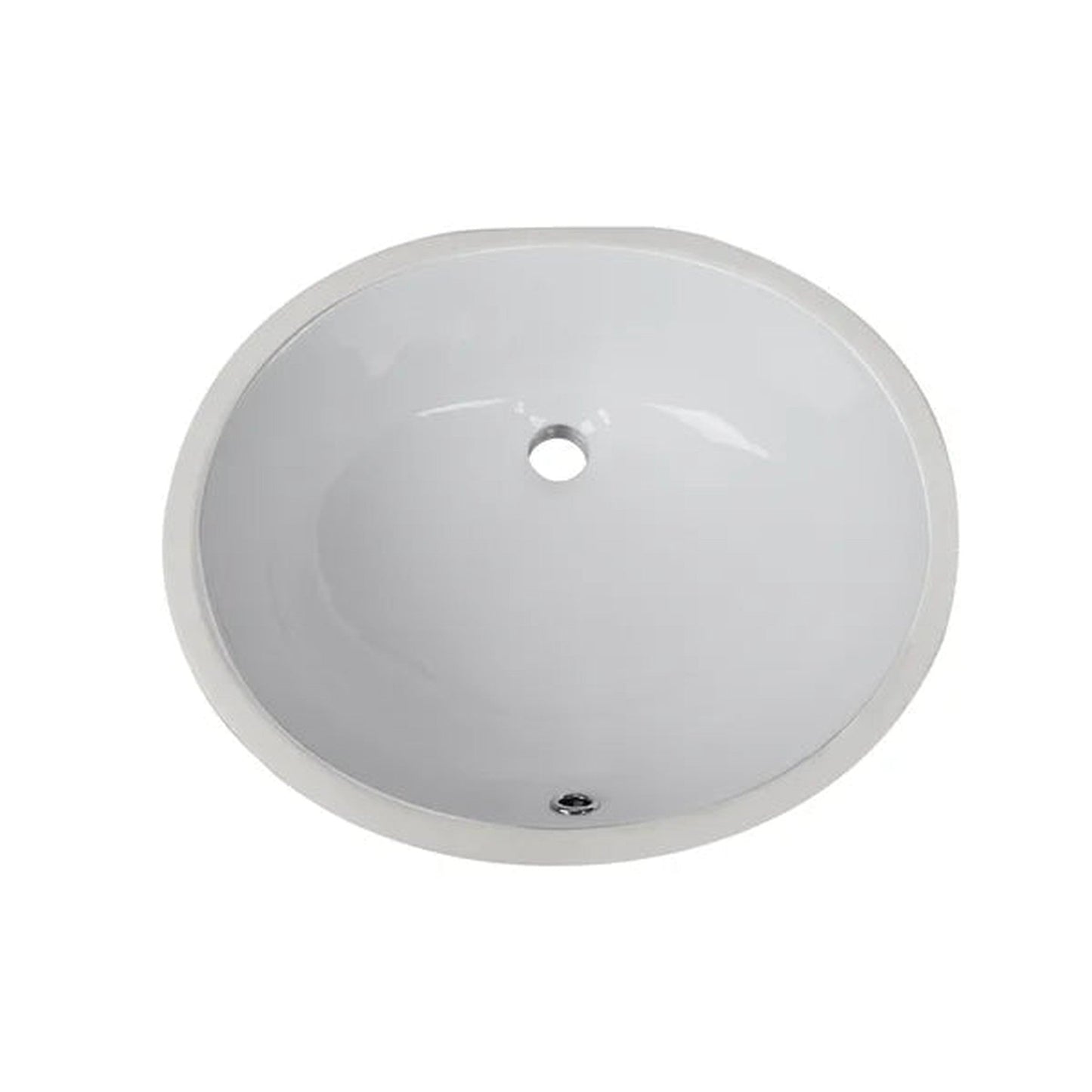 DeerValley Symmetry 20" x 16" Oval White Undermount Bathroom Sink With Overflow Hole