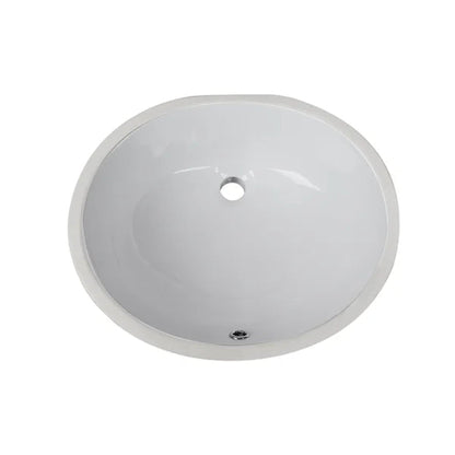 DeerValley Symmetry 20" x 16" Oval White Undermount Bathroom Sink With Overflow Hole