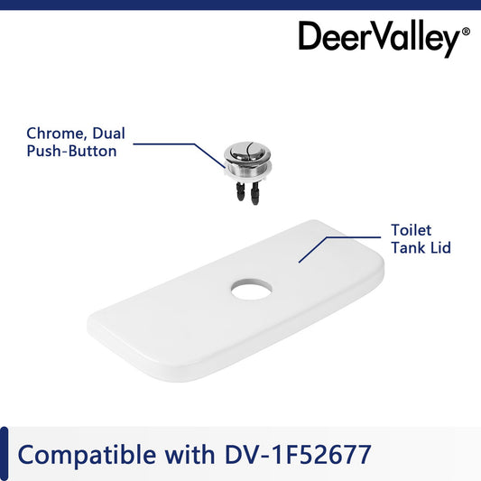 DeerValley Tank Lid (Not with a flush button, compatible with DV-1F52677)