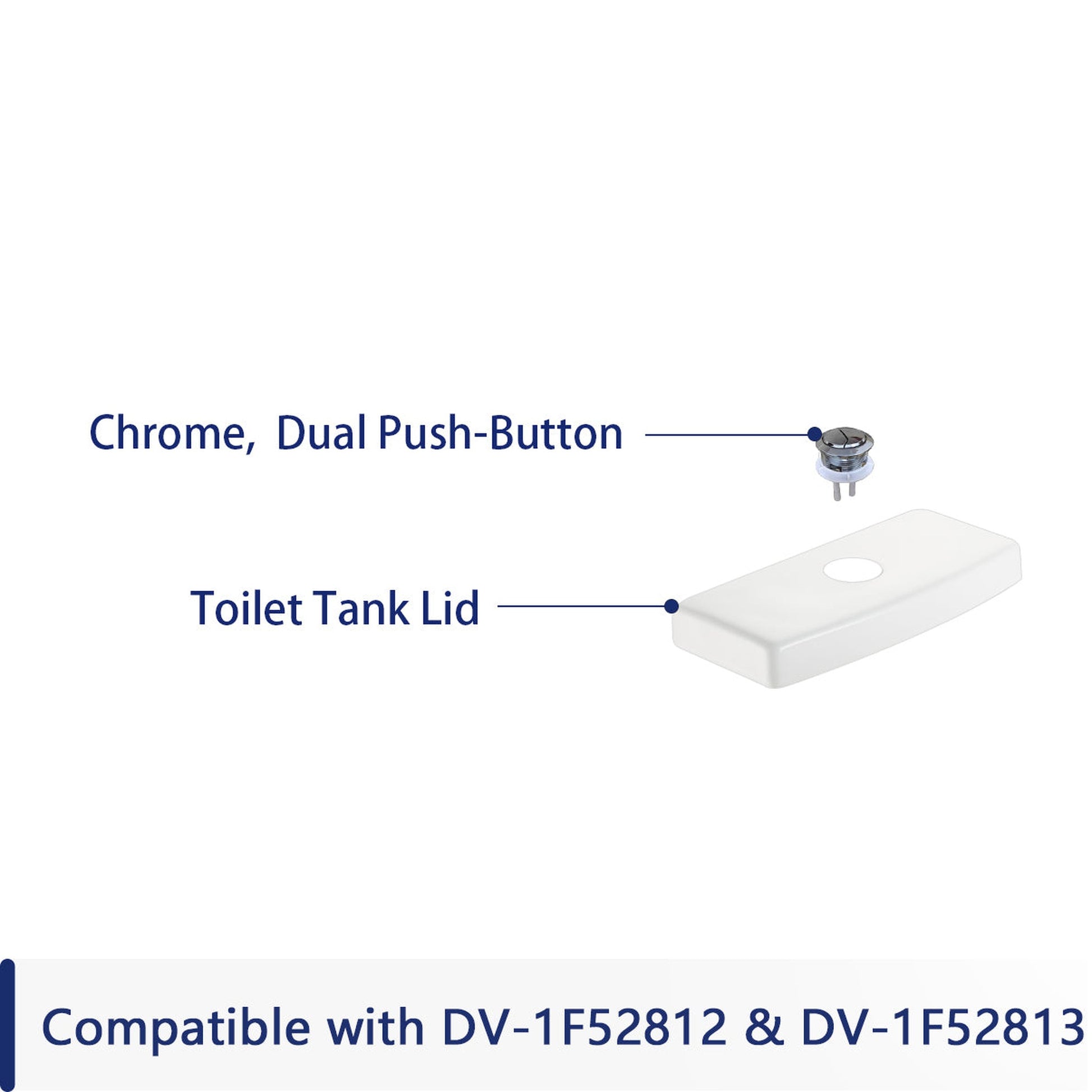 DeerValley Tank Lid (Not with a flush button, compatible with DV-1F52812 and DV-1F52813)