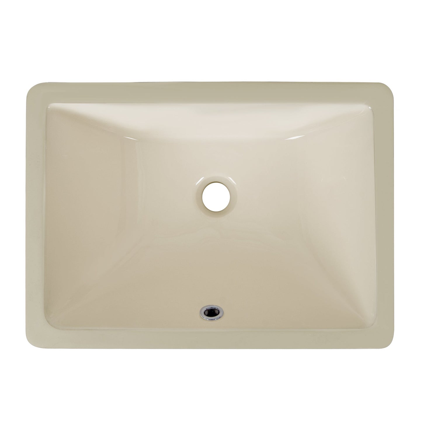 DeerValley Ursa 18" x 13" Rectangular Bone Undermount Bathroom Sink With Overflow Hole