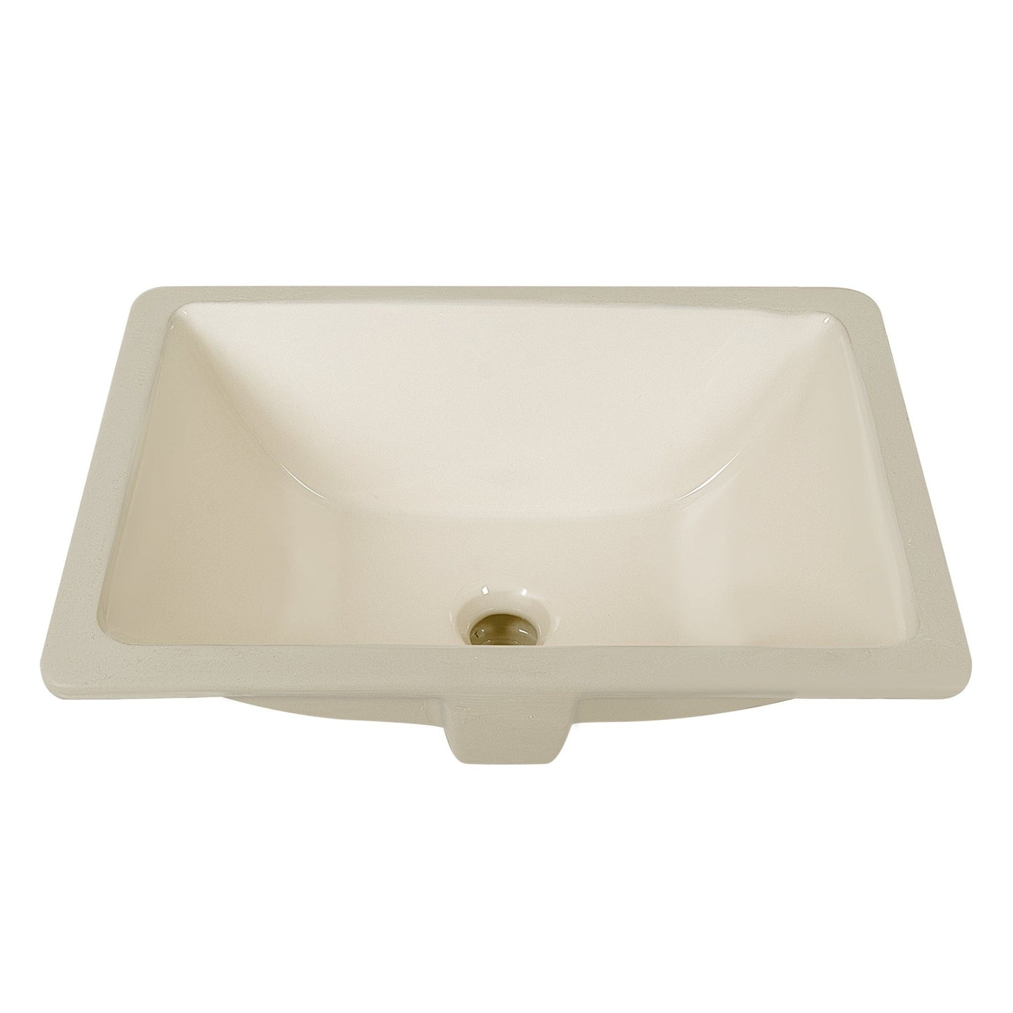 DeerValley Ursa 18" x 13" Rectangular Bone Undermount Bathroom Sink With Overflow Hole