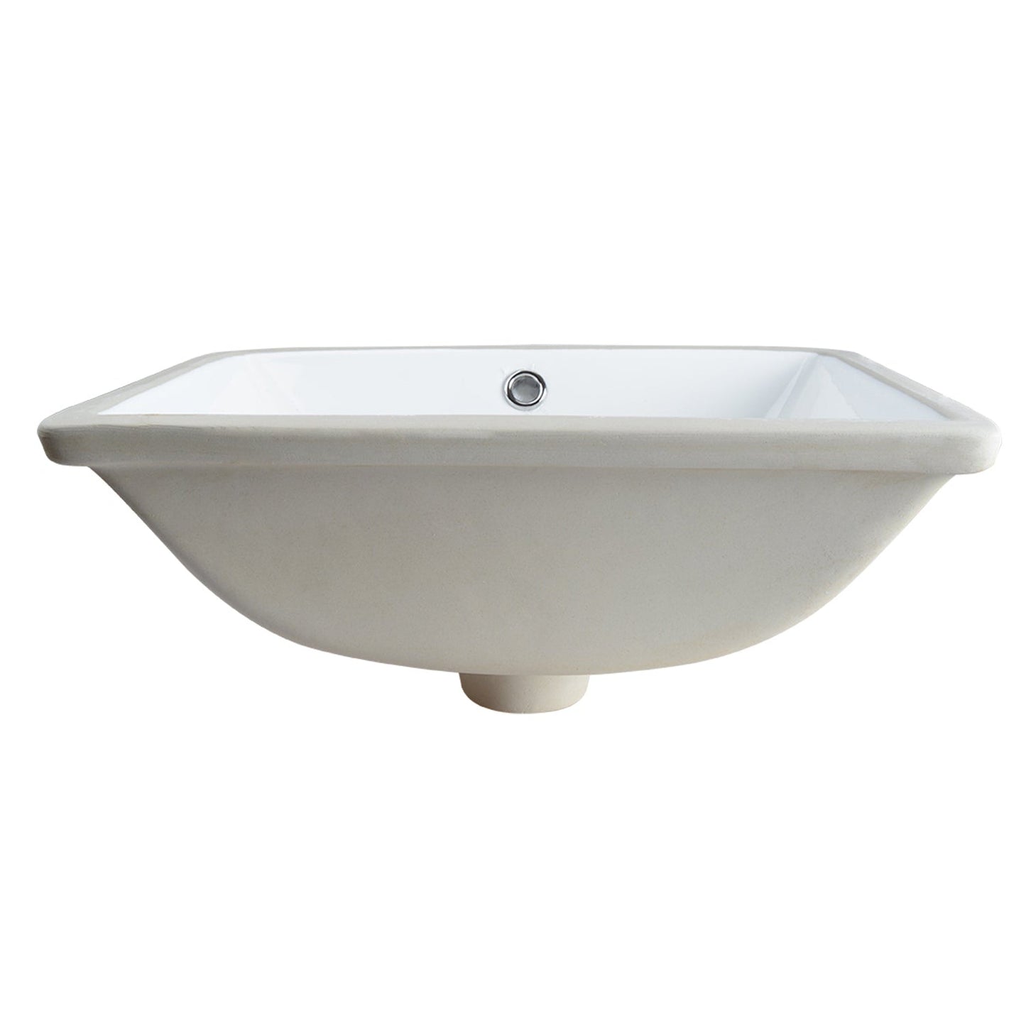 DeerValley Ursa 18" x 13" Rectangular White Undermount Bathroom Sink With Overflow Hole