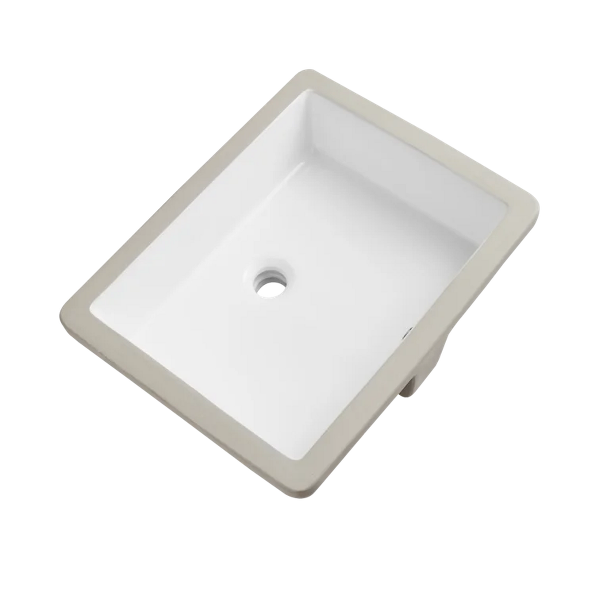 DeerValley Ursa 21" x 15" Rectangular White Undermount Bathroom Sink With Overflow Hole