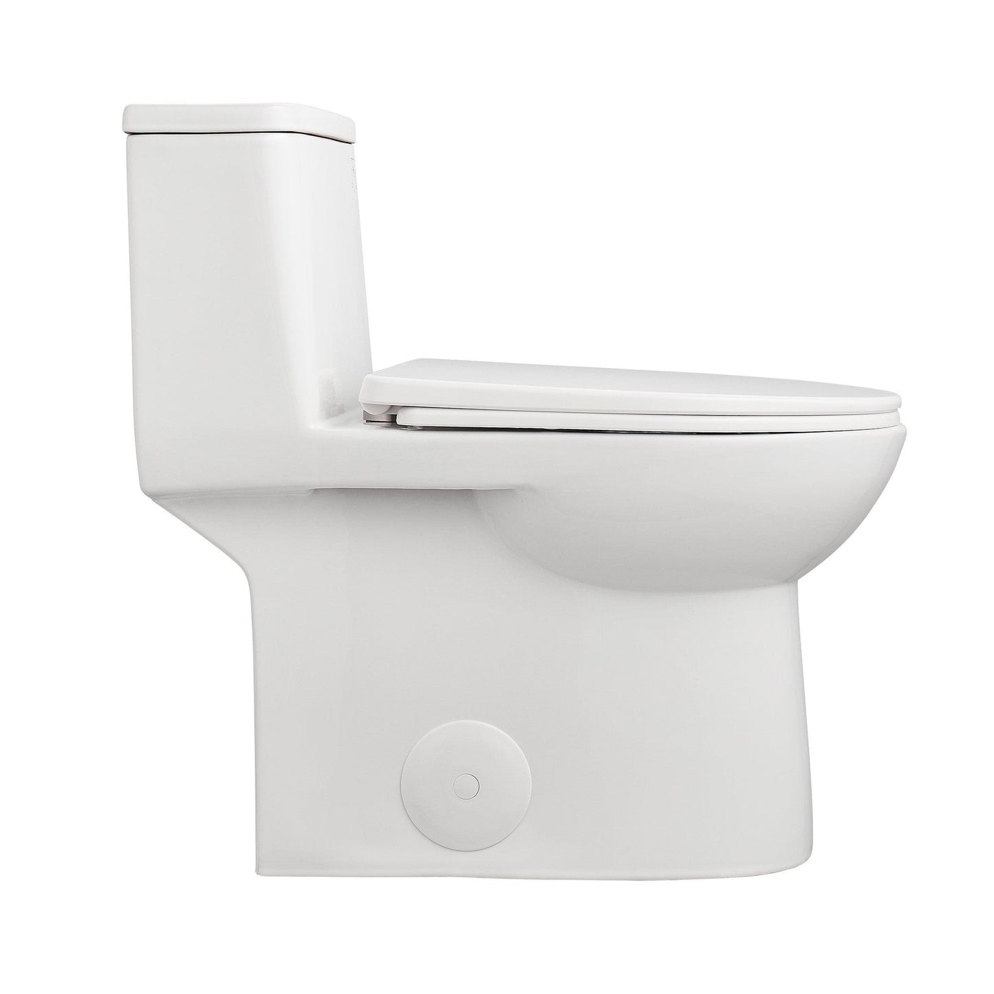 DeerValley Ursa Dual-Flush Full-Size Elongated White One-Piece Toilet With Soft Closing Seat