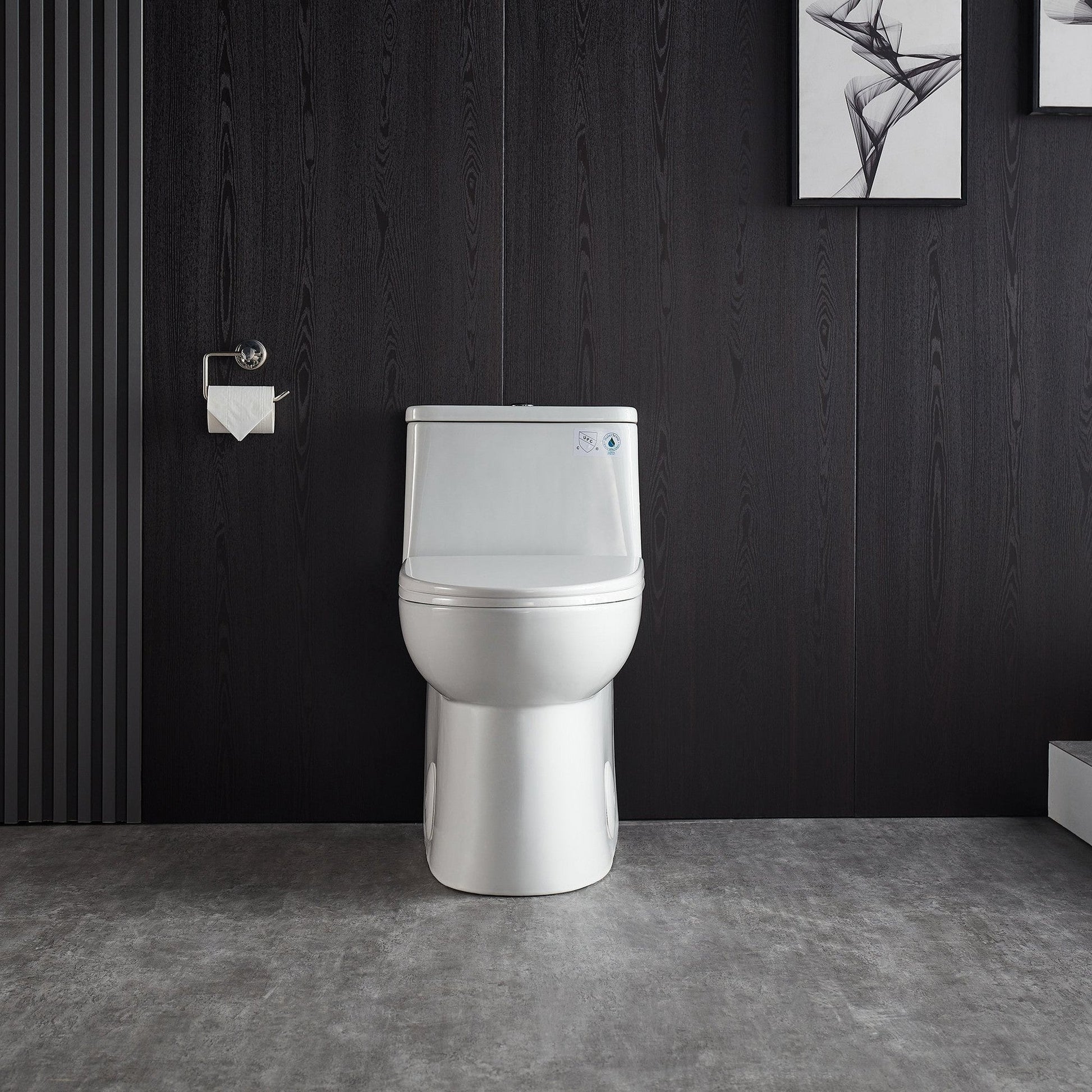 DeerValley Ursa Dual-Flush Full-Size Elongated White One-Piece Toilet With Soft Closing Seat