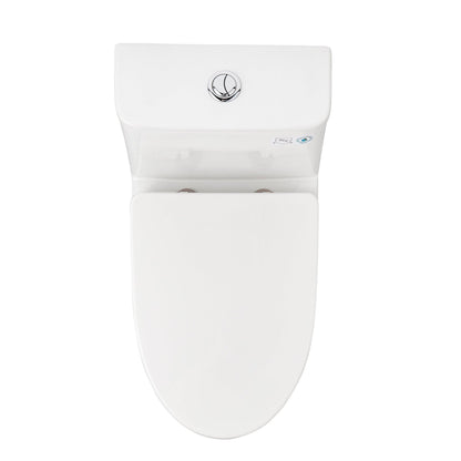 DeerValley Ursa Dual-Flush Full-Size Elongated White One-Piece Toilet With Soft Closing Seat