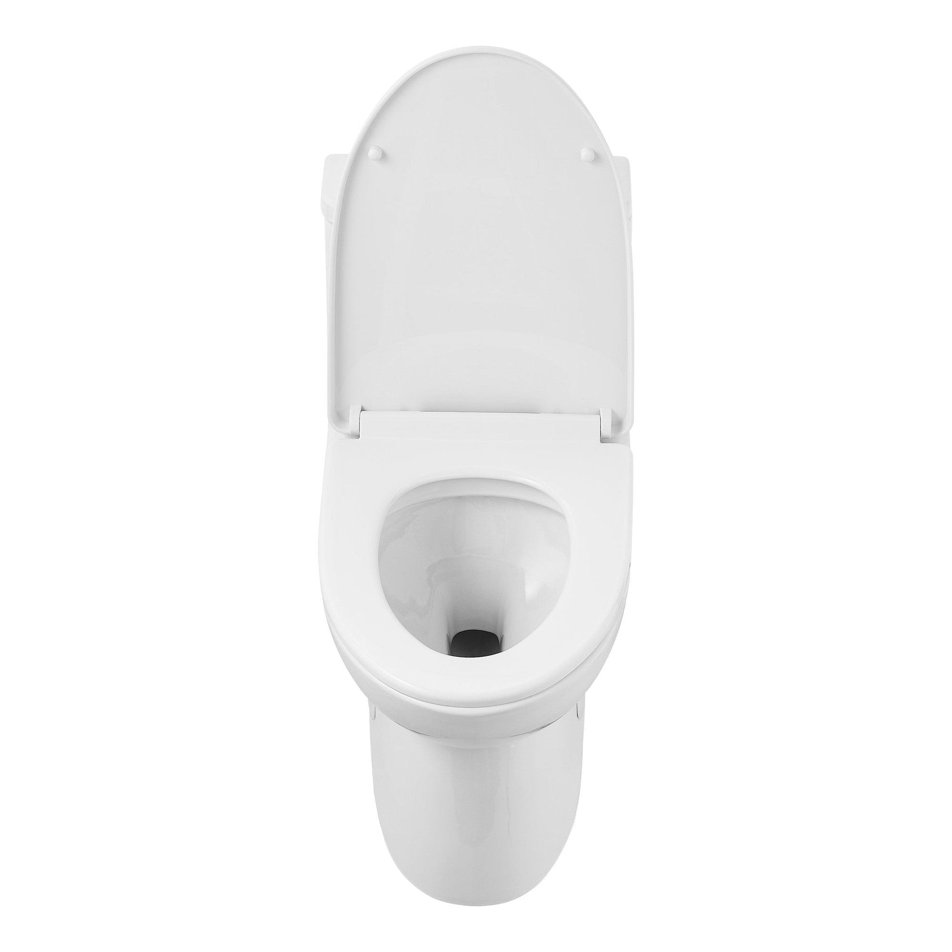 DeerValley Ursa Dual-Flush Full-Size Elongated White One-Piece Toilet With Soft Closing Seat