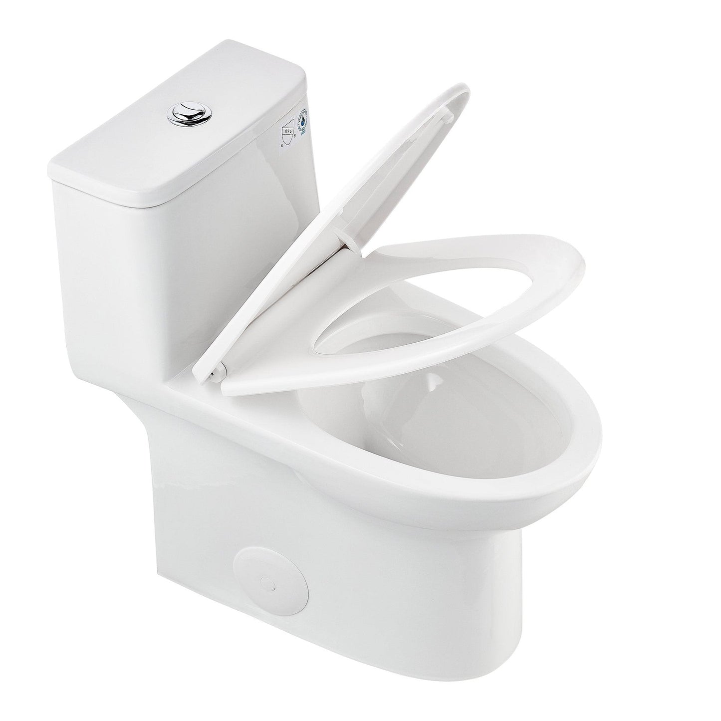 DeerValley Ursa Dual-Flush Full-Size Elongated White One-Piece Toilet With Soft Closing Seat