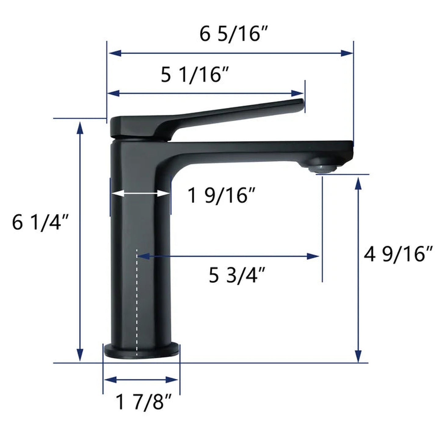 DeerValley Ursa Matte Black Brass Rust Resistant Single Hole Bathroom Faucet