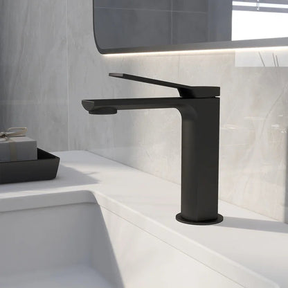 DeerValley Ursa Matte Black Brass Rust Resistant Single Hole Bathroom Faucet