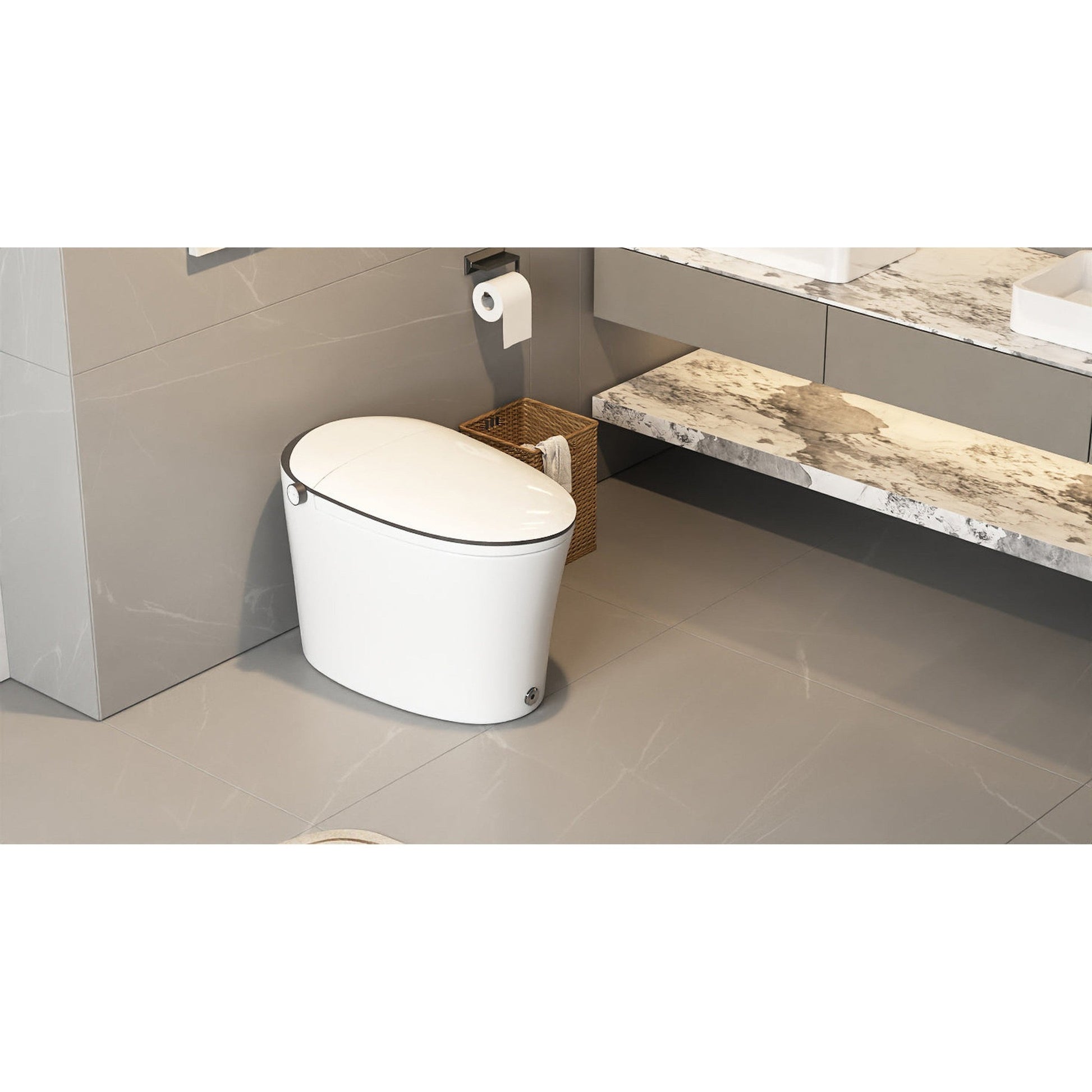 Bidet Toilet Seat, Electric Smart Heated Toilet Seat, Feminine & Front Rear Wash, Instant Warm Water & Dryer, Self-Clean Nozzle, Soft Closed Toilet Lid, Wireless Remote Night Light Elongated
