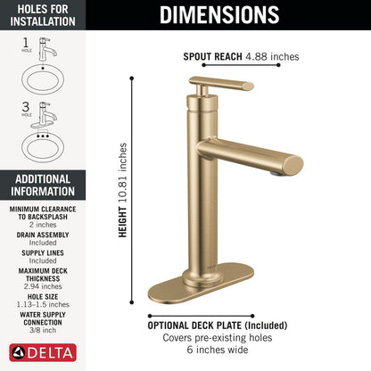Delta Altado 11" Single Handle Champagne Bronze Faucet