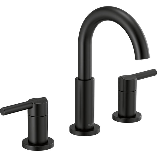 Delta Nicoli® 35749LF-BL Two Handle Matte Black Widespread Faucet