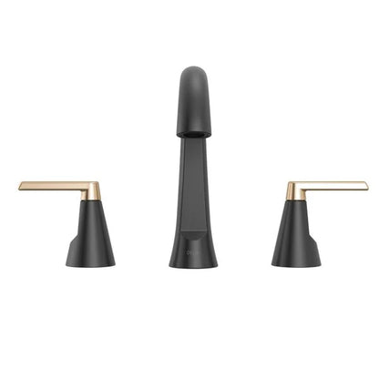 Delta Sparrow Two Handle Widespread Matte Black and Champagne Bronze Faucet