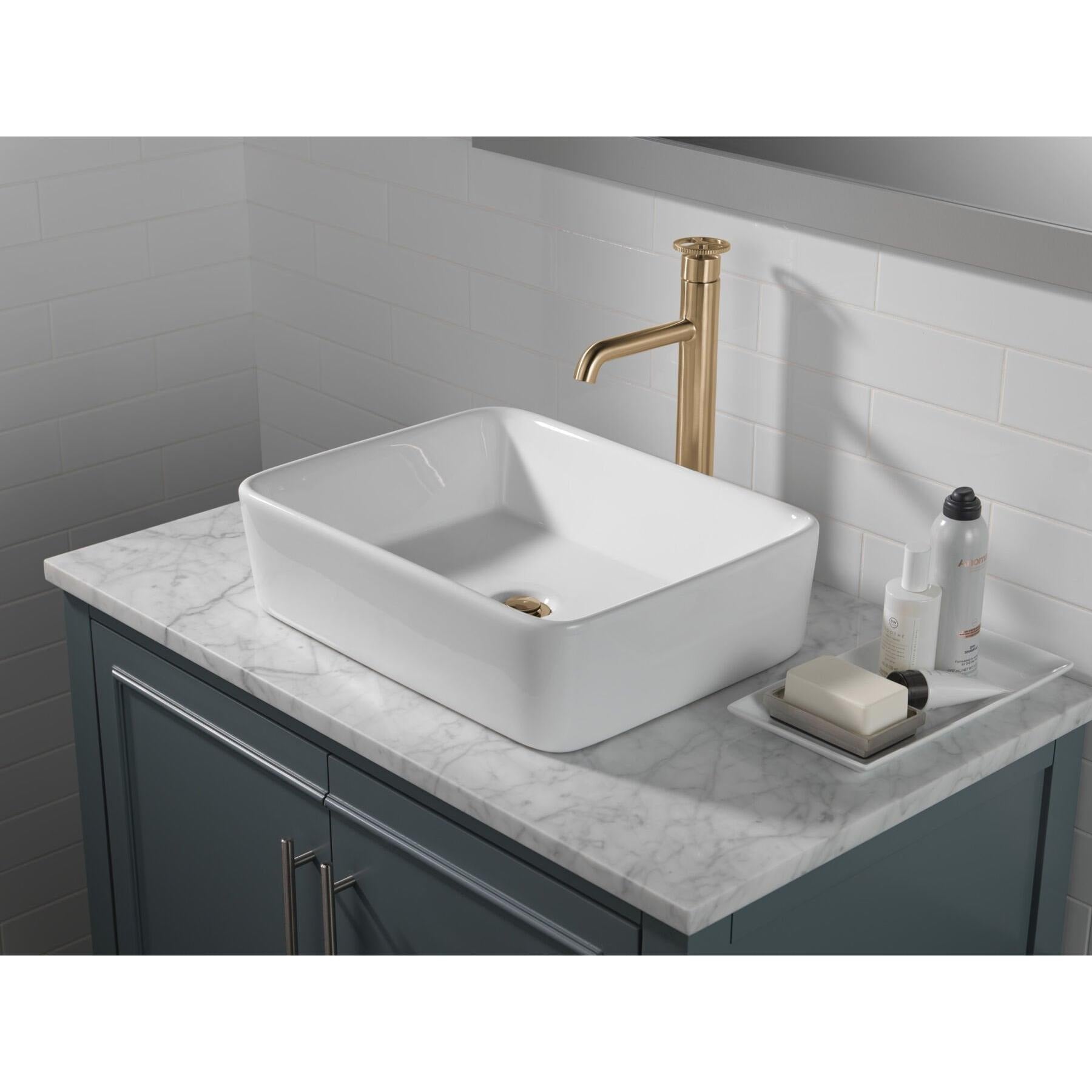 Delta Trinsic® 758-CZ-DST Single Handle Vessel Champagne Bronze Bathroom Faucet