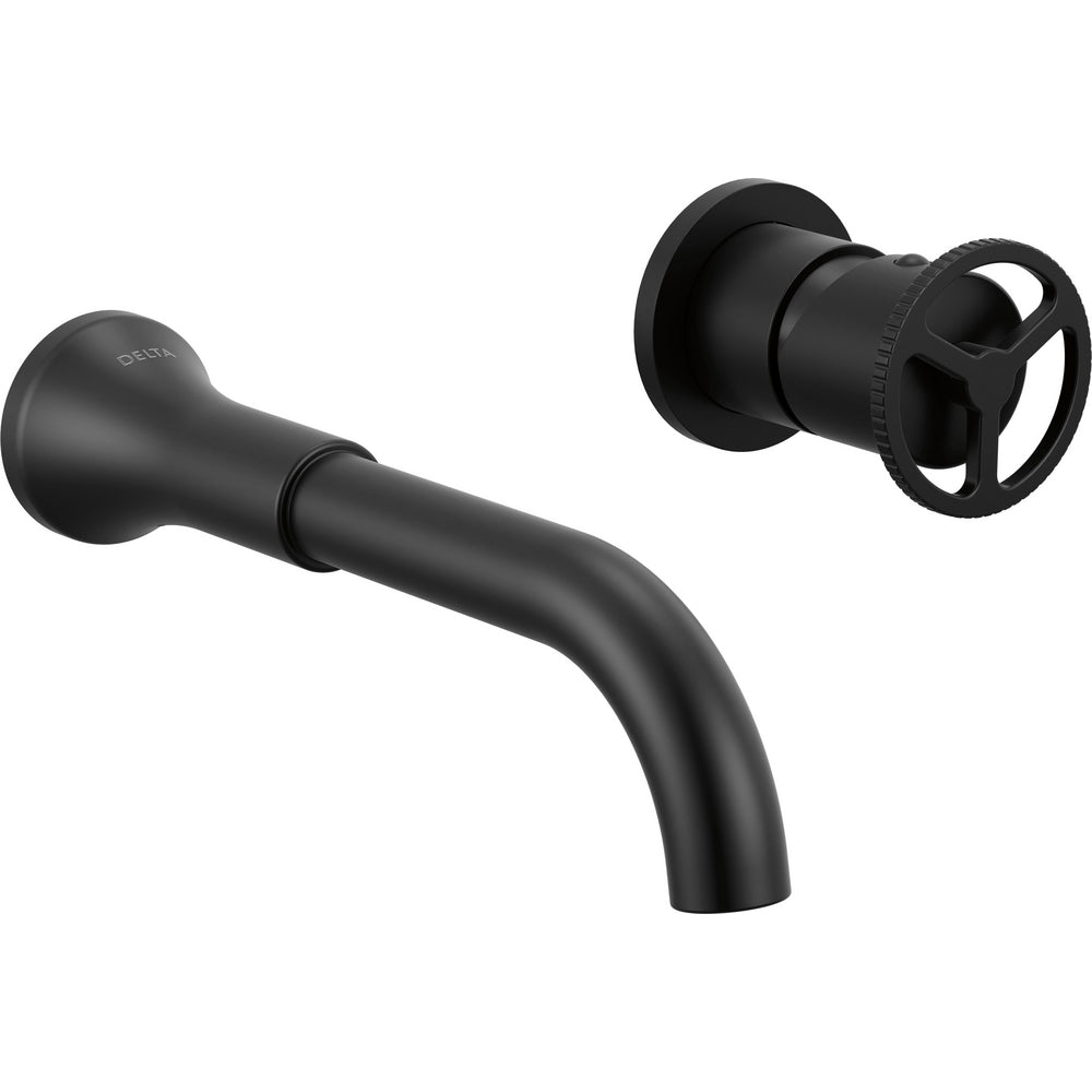 Delta Trinsic® T3558LF-BLWL Single Handle Wall Mount Matte Black Bathroom Faucet