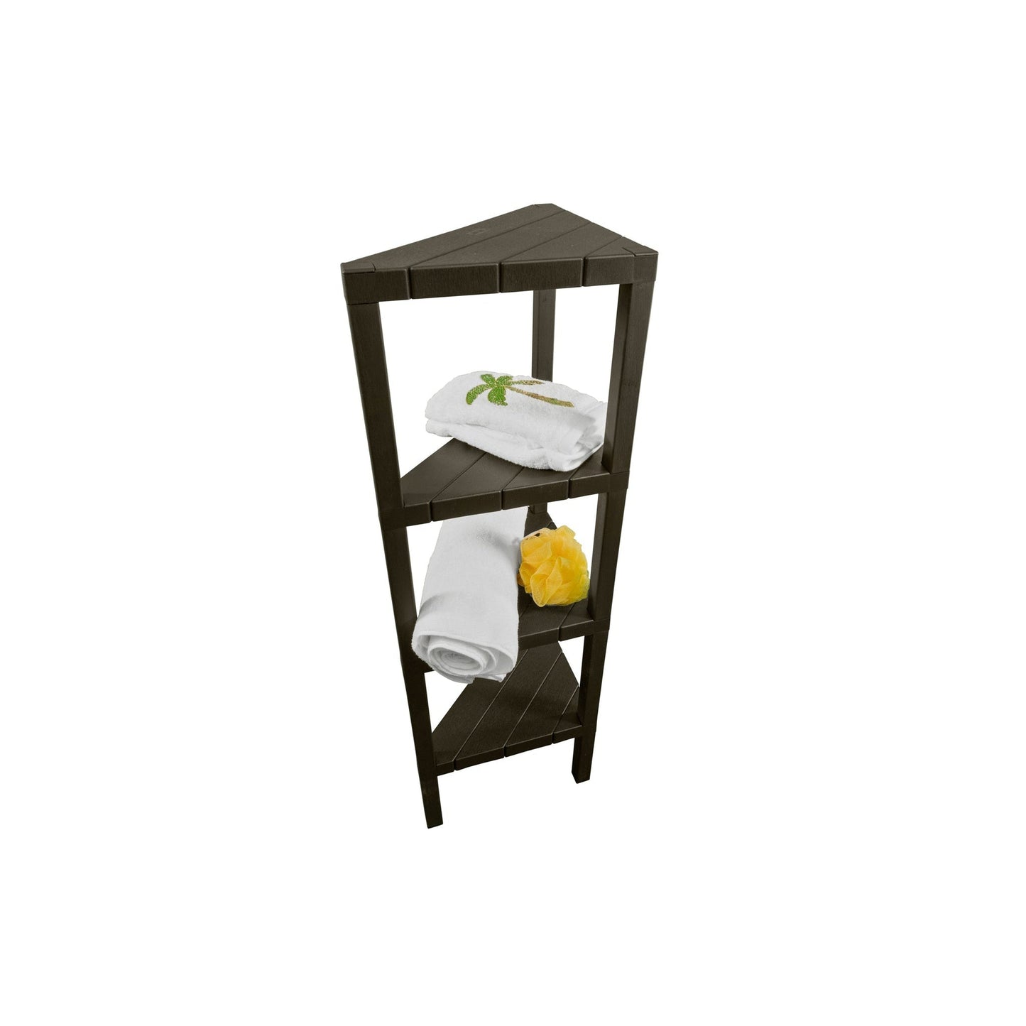 Design By Intent - Tatay Lombok 39" Brown FlexiCorner Shower Shelf