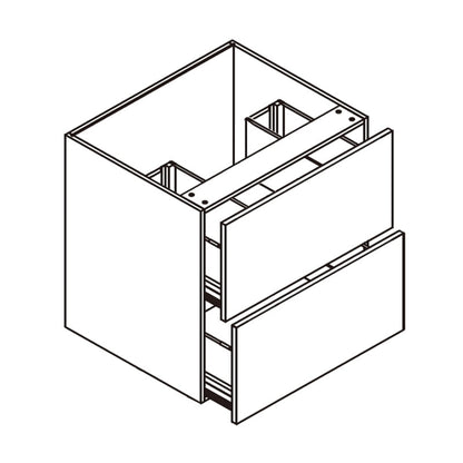 Domain Cabinets FVD30-2-DWS-UN Dark Wood Slab 30" x 24" With 2 U Shaped Drawers Black Wooden Vanity Floating Sink Drawer Cabinet