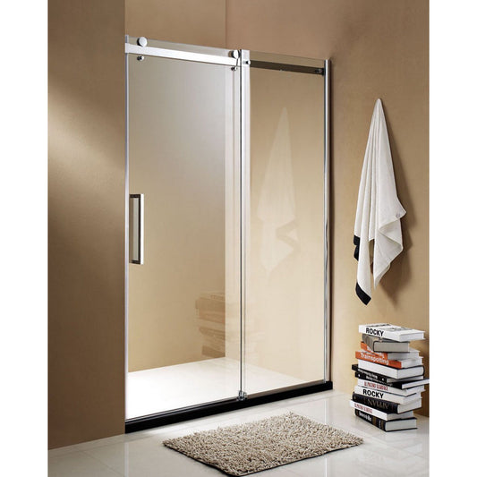 Domain Cabinets Houston
 60" x 77" Framed Stainless Steel Tempered Glass Shower Door