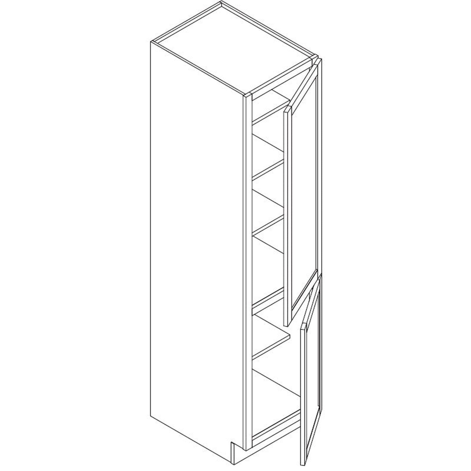 Domain Cabinets SVA188124P-CHM-JK Chestnut Maple 18" x 76" With 2 Doors and 4 Shelves Dark Espresso Wooden Vanity Linen Cabinet