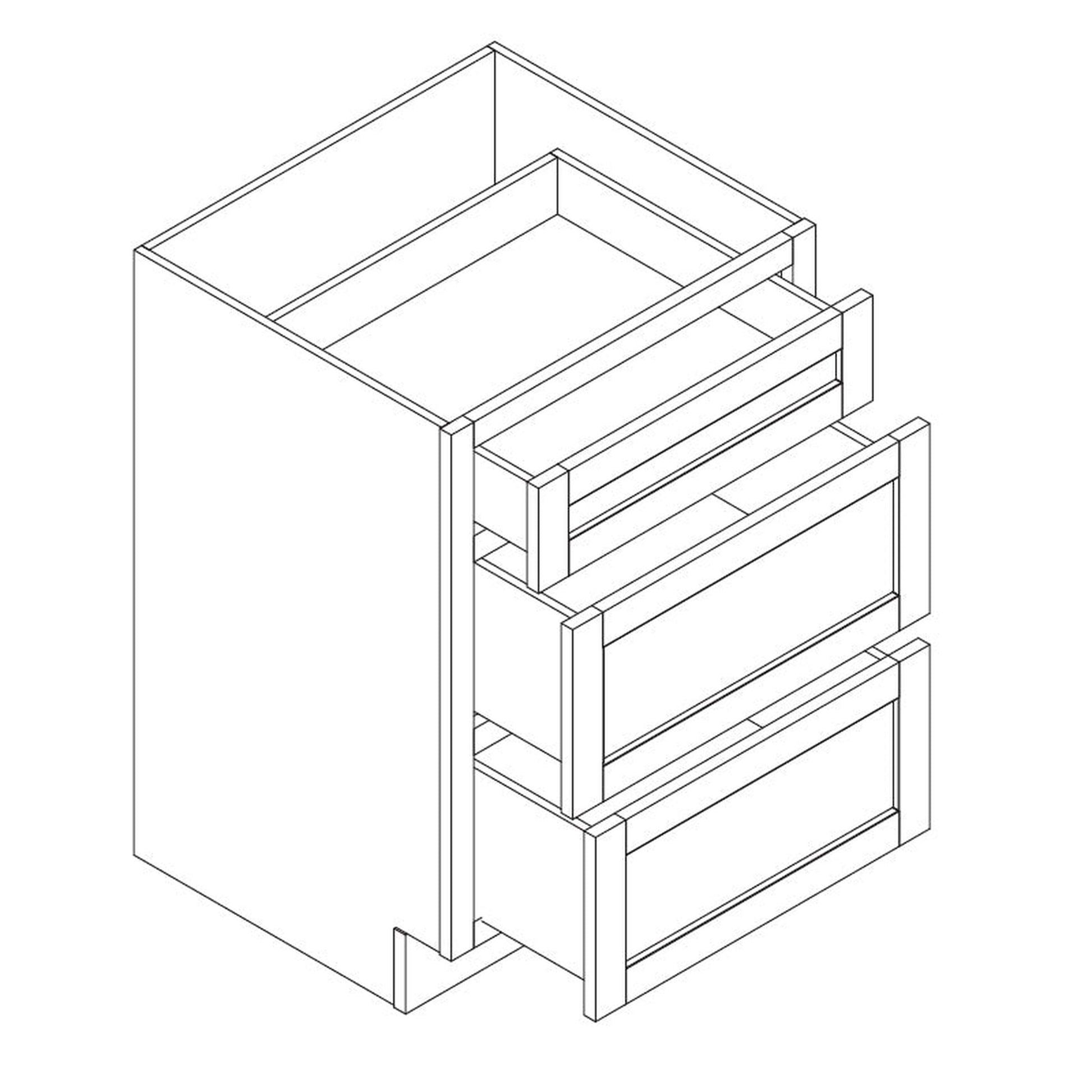 Domain Cabinets SVA24D-GRM-JK Greige Maple 24" x 33" With 3 Drawers Stone Gray Wooden Vanity Drawer Base Cabinet