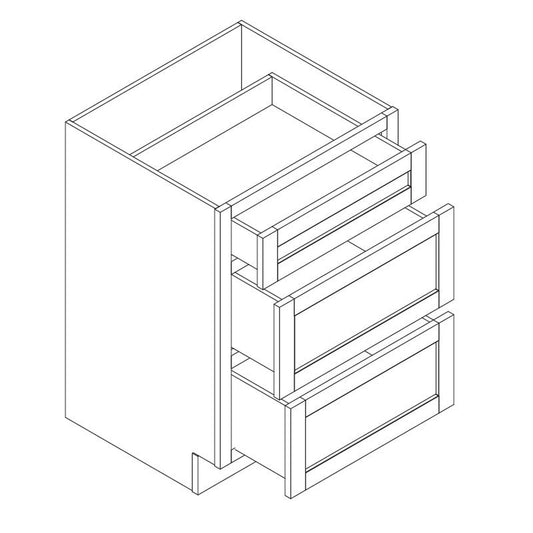 Domain Cabinets SVA24D-GRM-JK Greige Maple 24" x 33" With 3 Drawers Stone Gray Wooden Vanity Drawer Base Cabinet